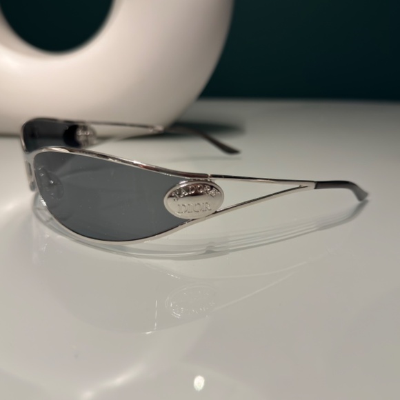 VTG Christian Dior J'adore Sunglasses Shield Futuristic Style (YB7VU) - Silver - Picture 3 of 8